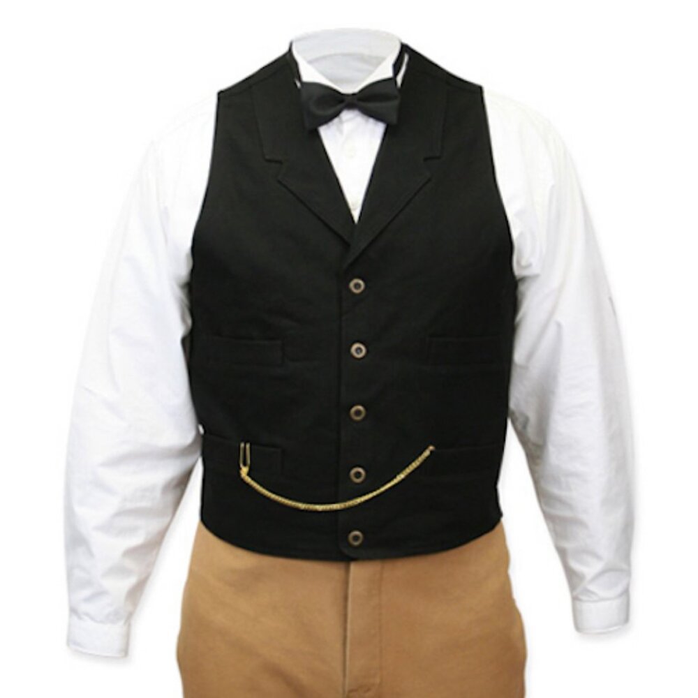 Frontier Classics Old West black canvas waistcoat